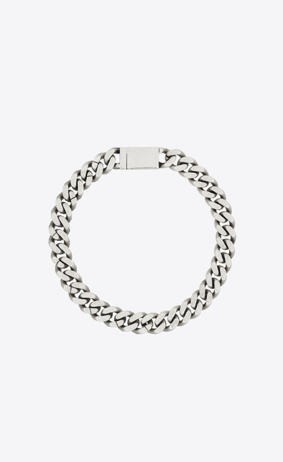 SAINT LAURENT rhinestone thick curb chain necklace in metal outlook