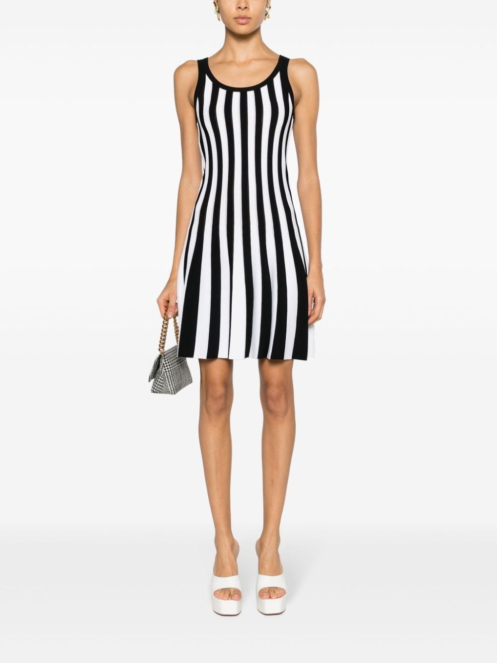 striped ribbed-knit minidress - 2