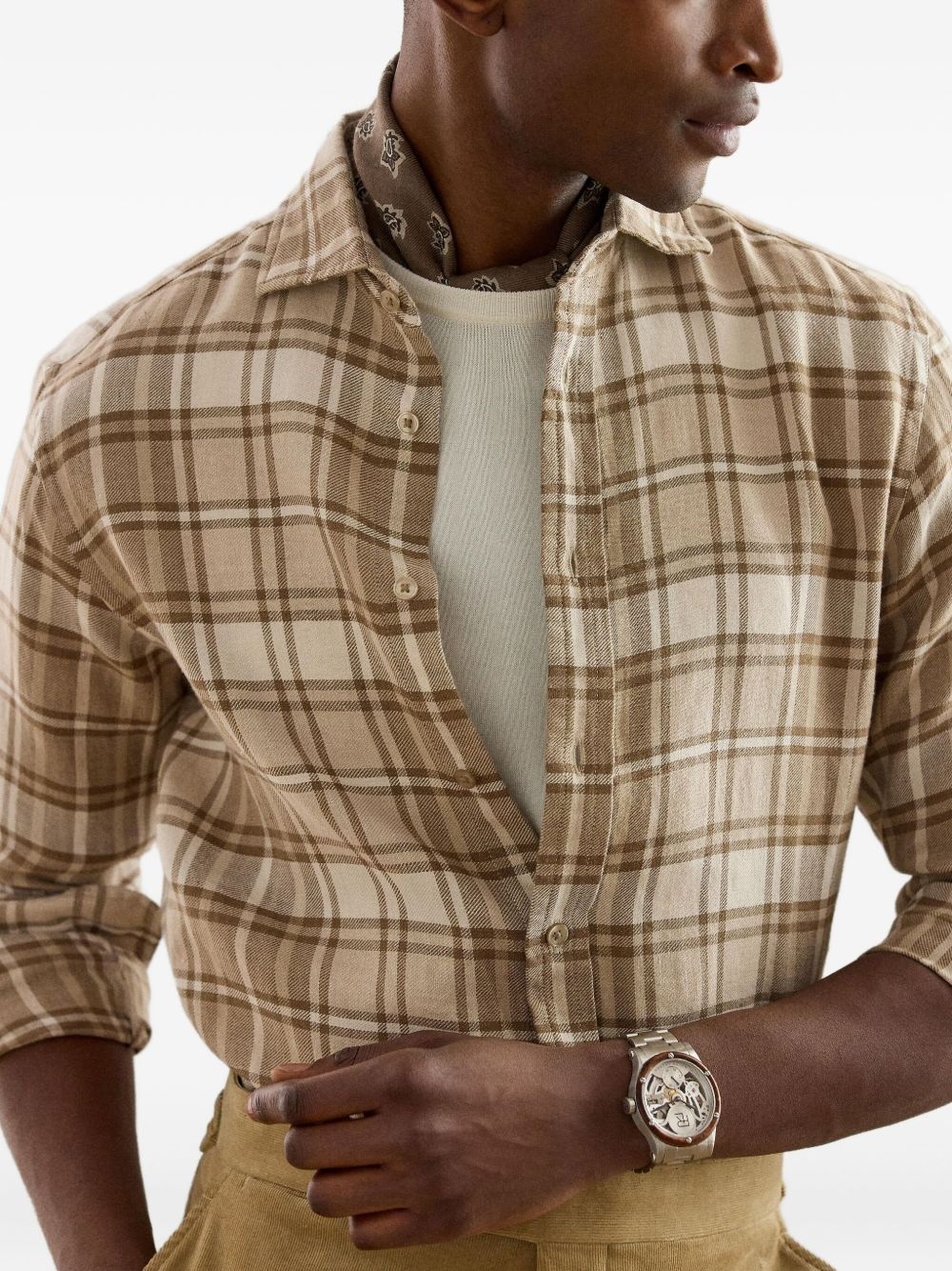 check-print shirt - 5