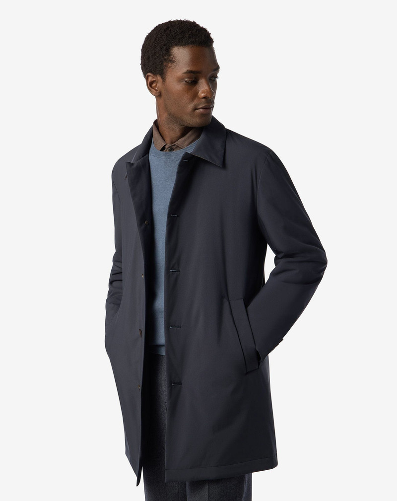 CORNELIANI Blue technical fabric trench coat outlook