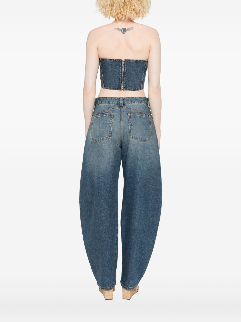 cropped denim top - 4
