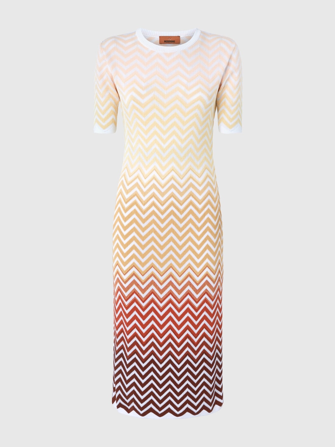 Dégradé chevron motif midi dress - 1