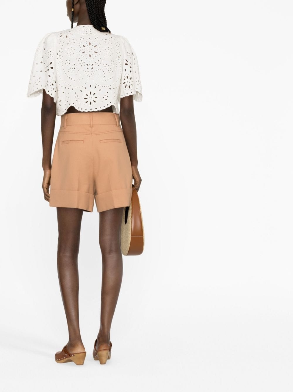 high-waisted tailored shorts - 4