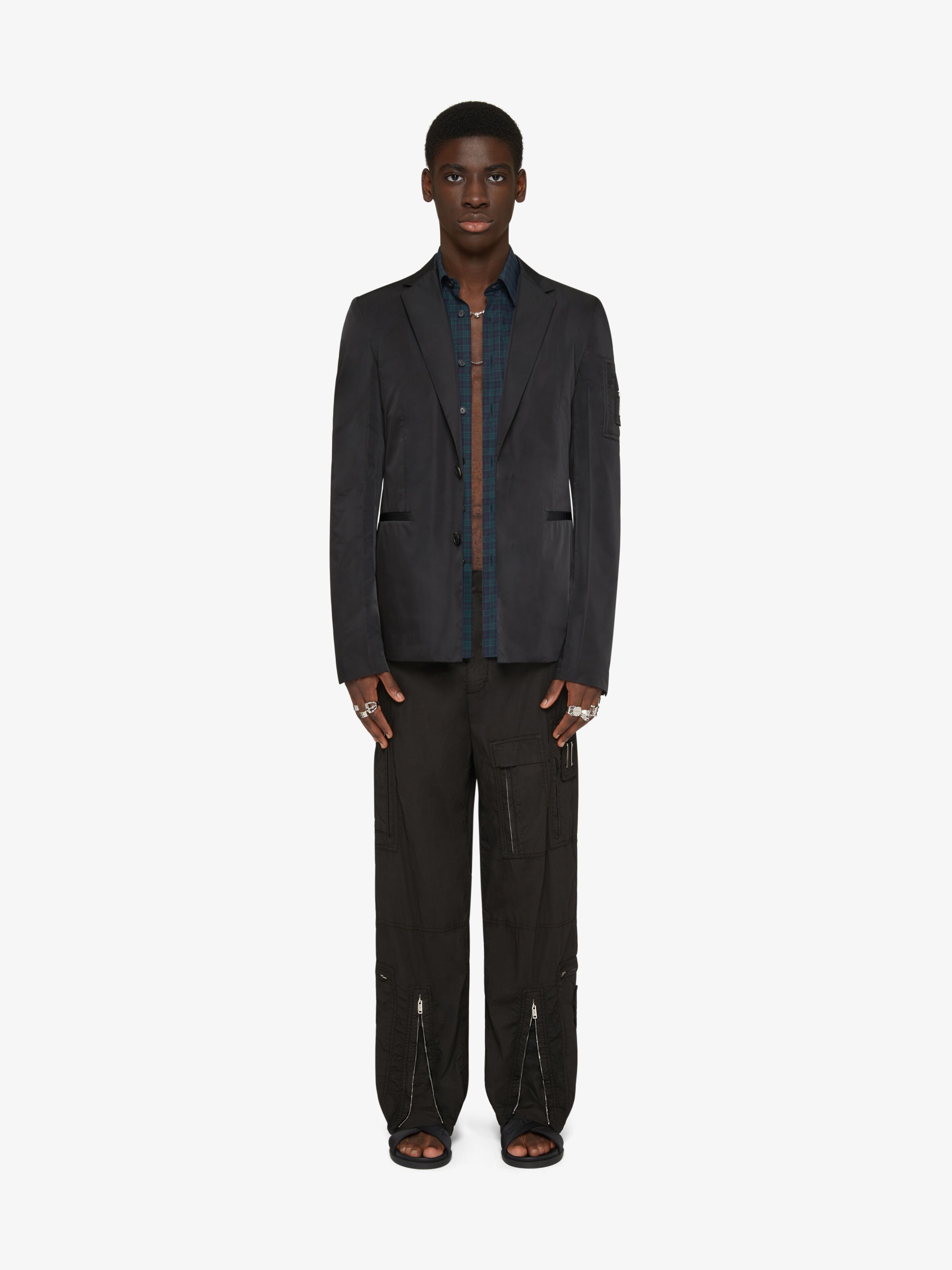 PANTS IN POPLIN WITH MULTI ZIPPED POCKETS - 2