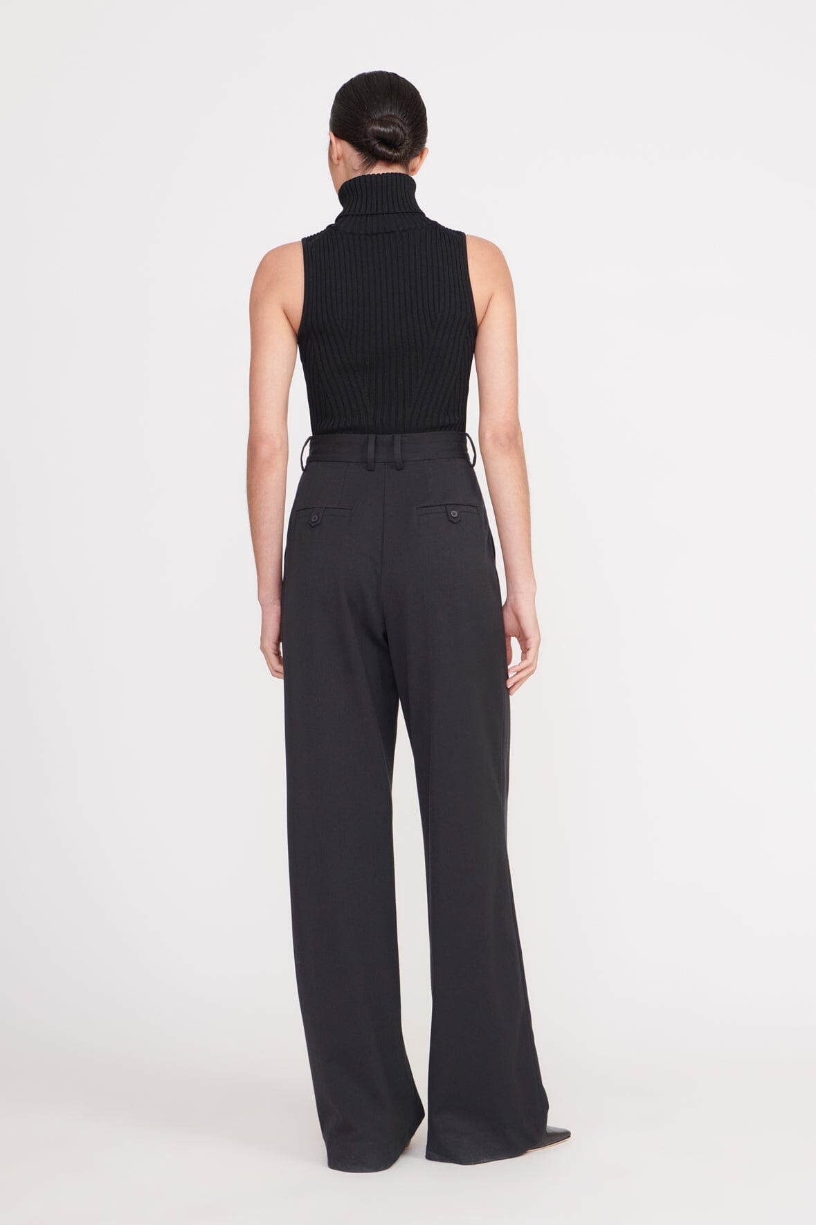 STAUD LUISA PANT BLACK SUITING - 5