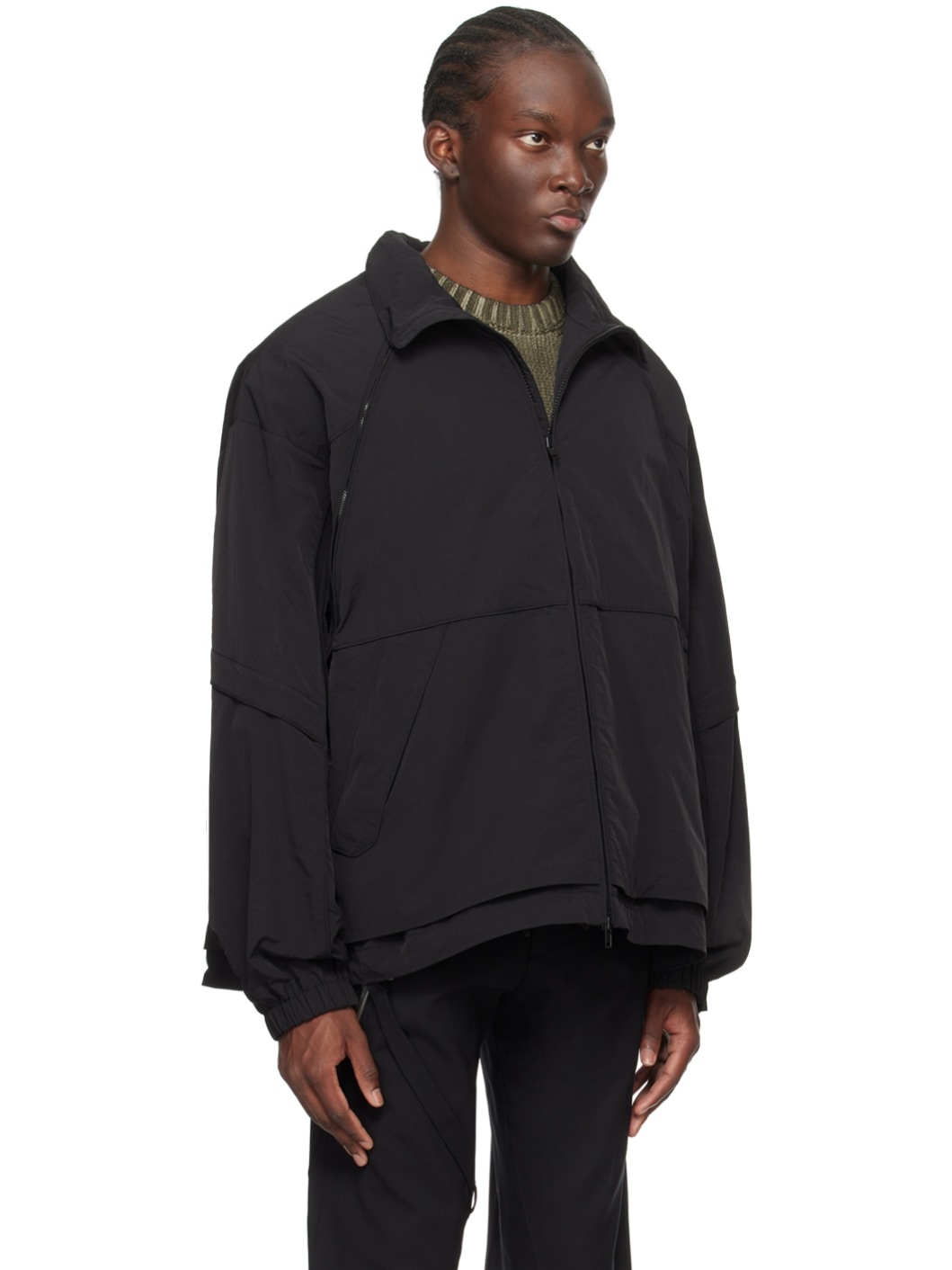 Black Detachable Sleeve Jacket - 2