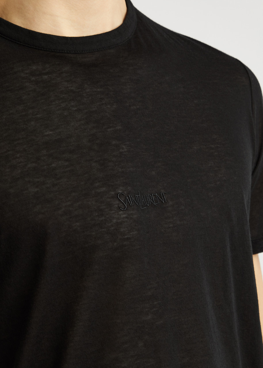Logo-embroidered cotton T-shirt - 5