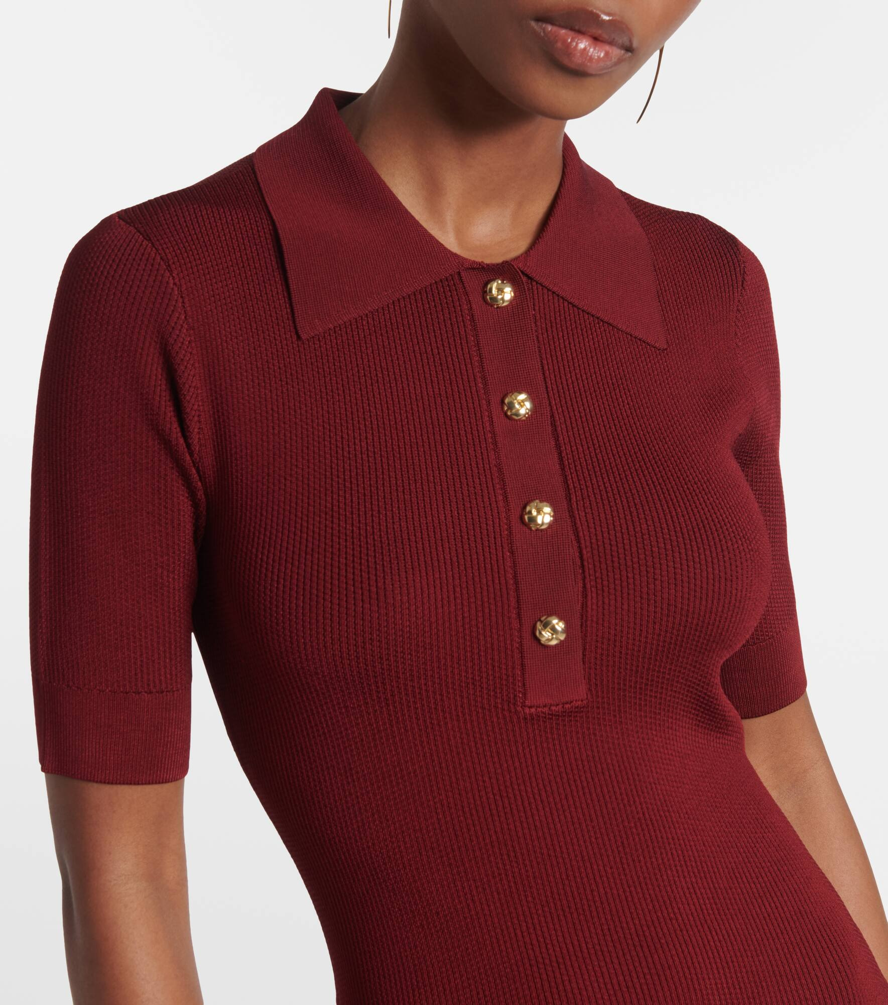 Knitted polo dress - 4