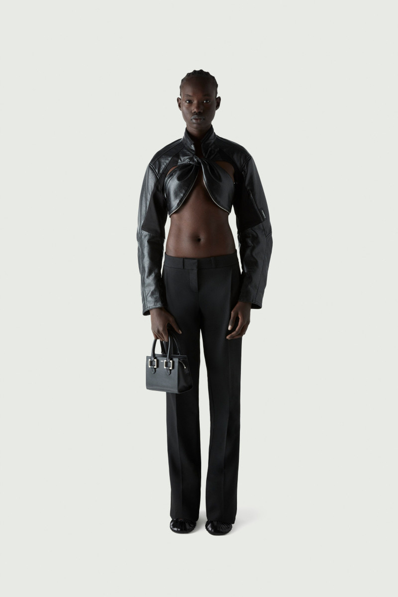 COPERNI Cut-Out Cropped Biker Jacket outlook