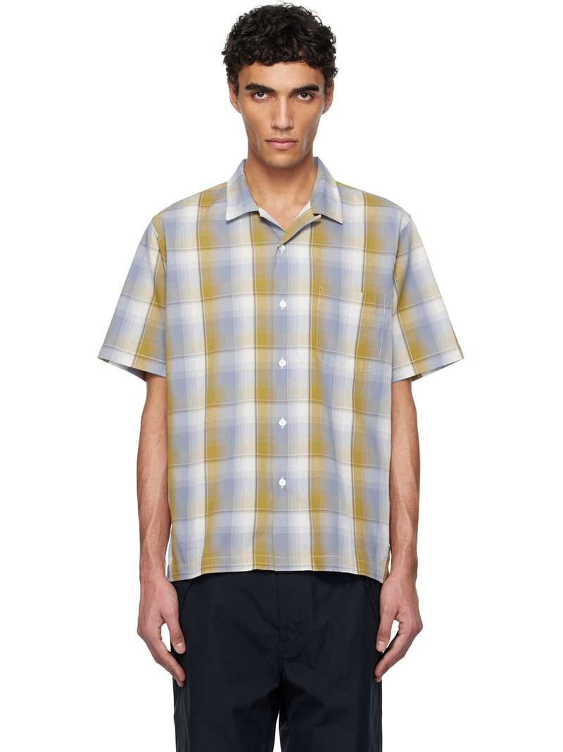Yellow & Blue Open Collar Pique S/S Shirt - 1
