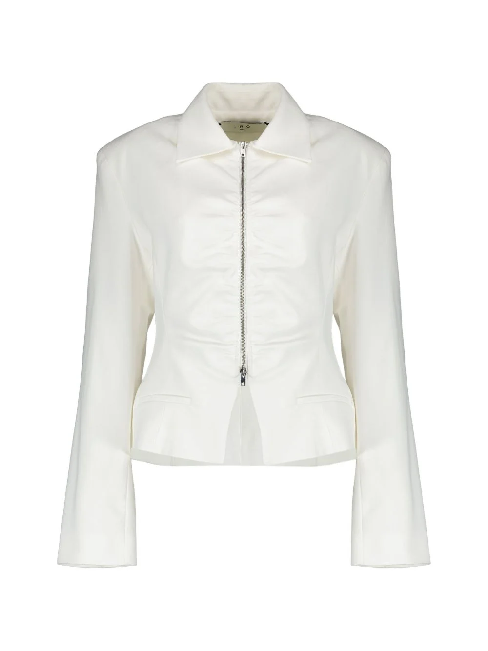 ruched zip-up jacket - 1