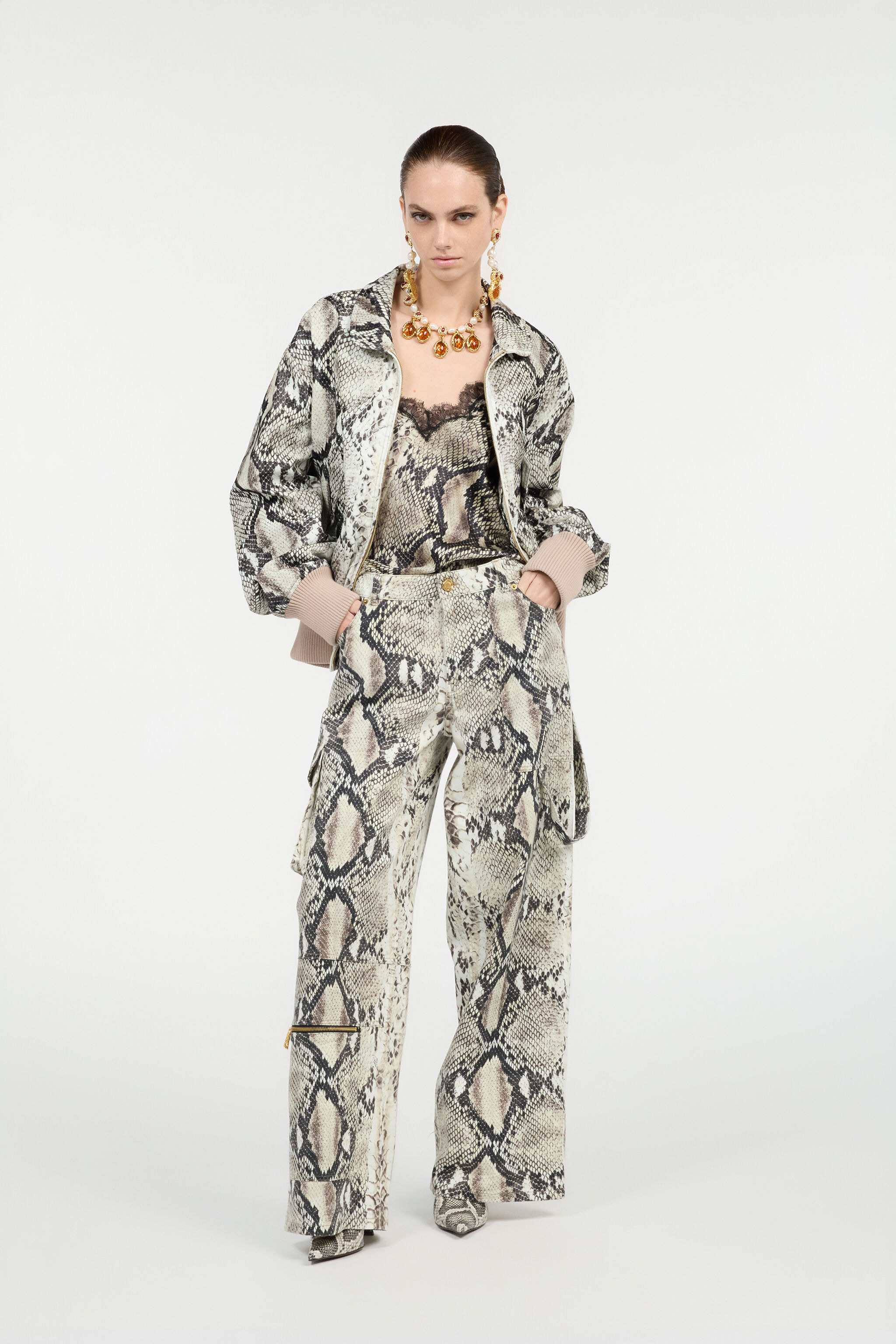 Silk Top with Python Print - 2