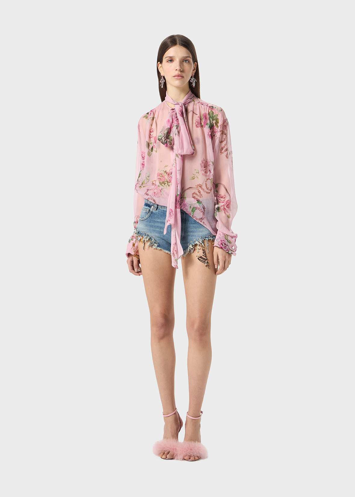 DENIM SHORTS WITH CHARMS - 2
