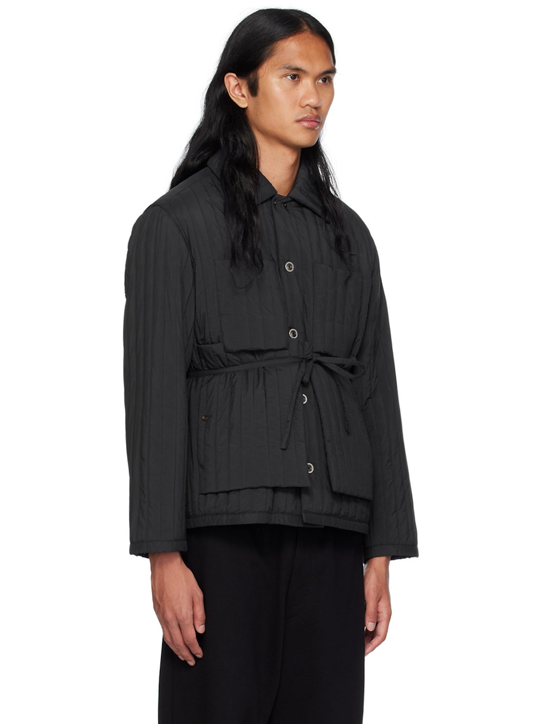 Black Quilted Worker Jacket - 2