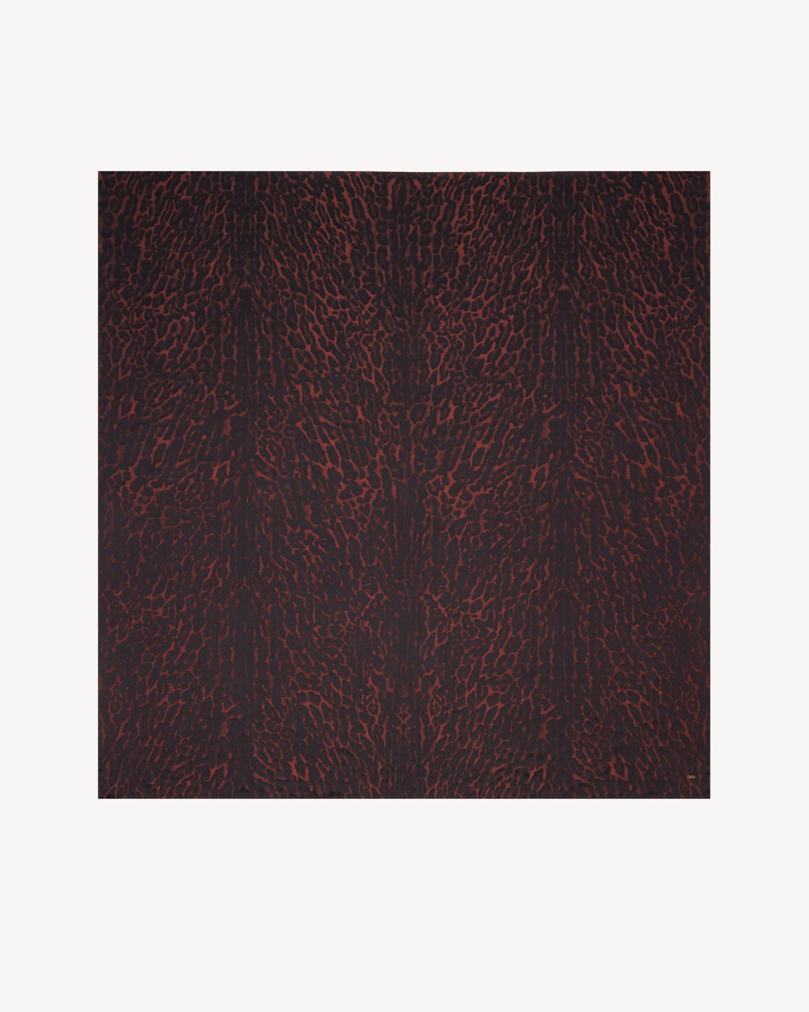 LARGE SQUARE SCARF IN LEOPARD SILK AND CASHMERE - 1