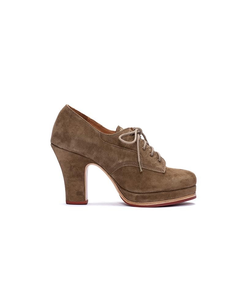 ISABELLA OXFORD HEEL-FOLK KHAKI - 1