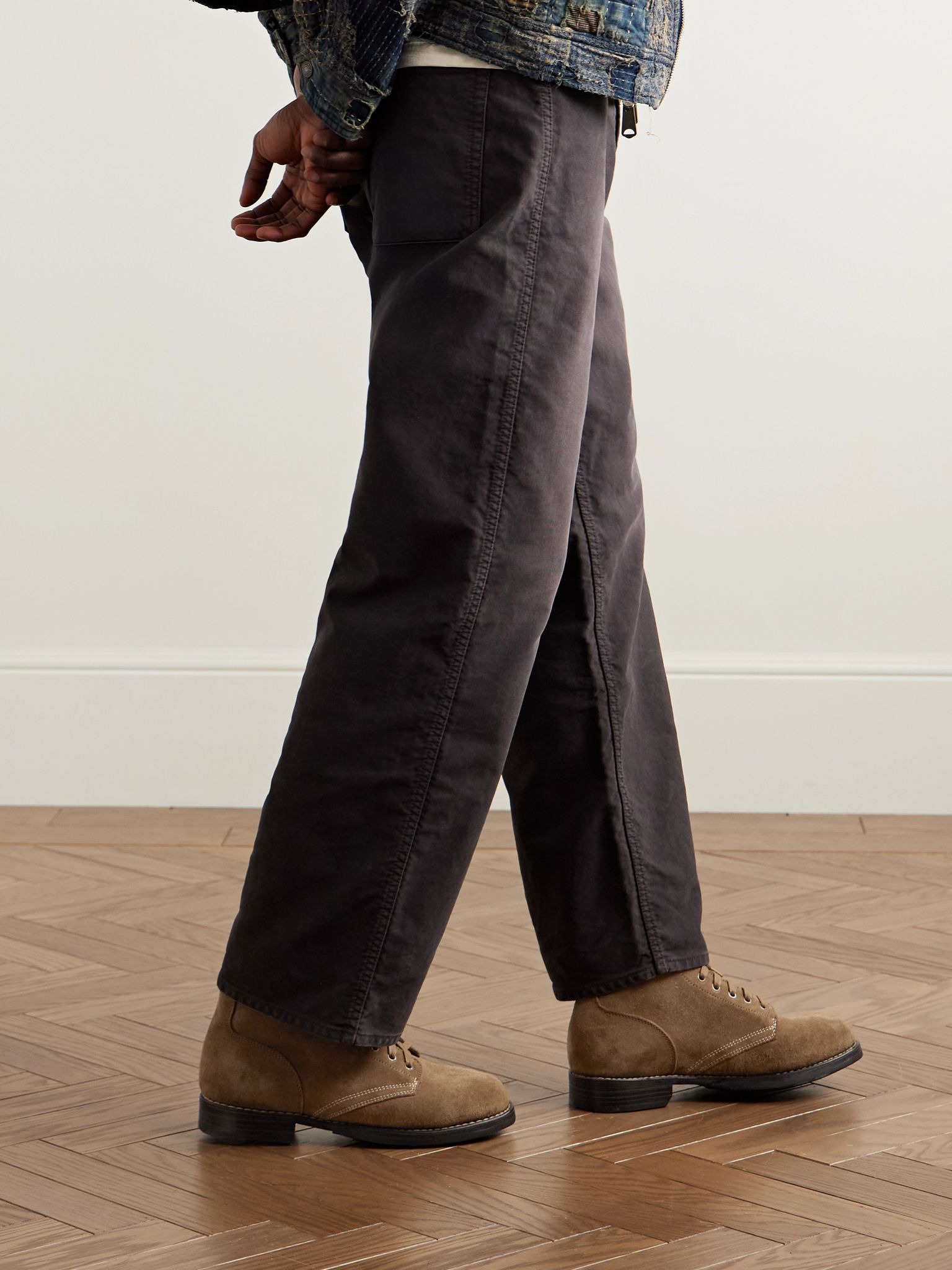 Brigadier-Folk Leather-Trimmed Suede Boots Dark brown - 2