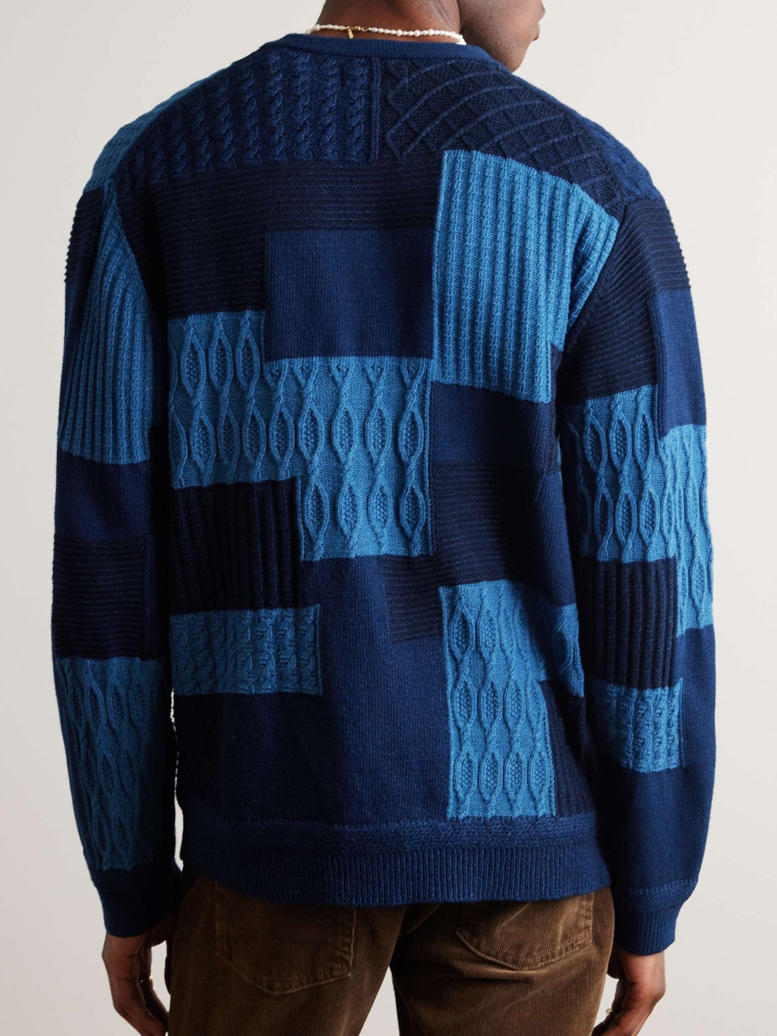 Patchwork Knitted Cotton Cardigan - 4