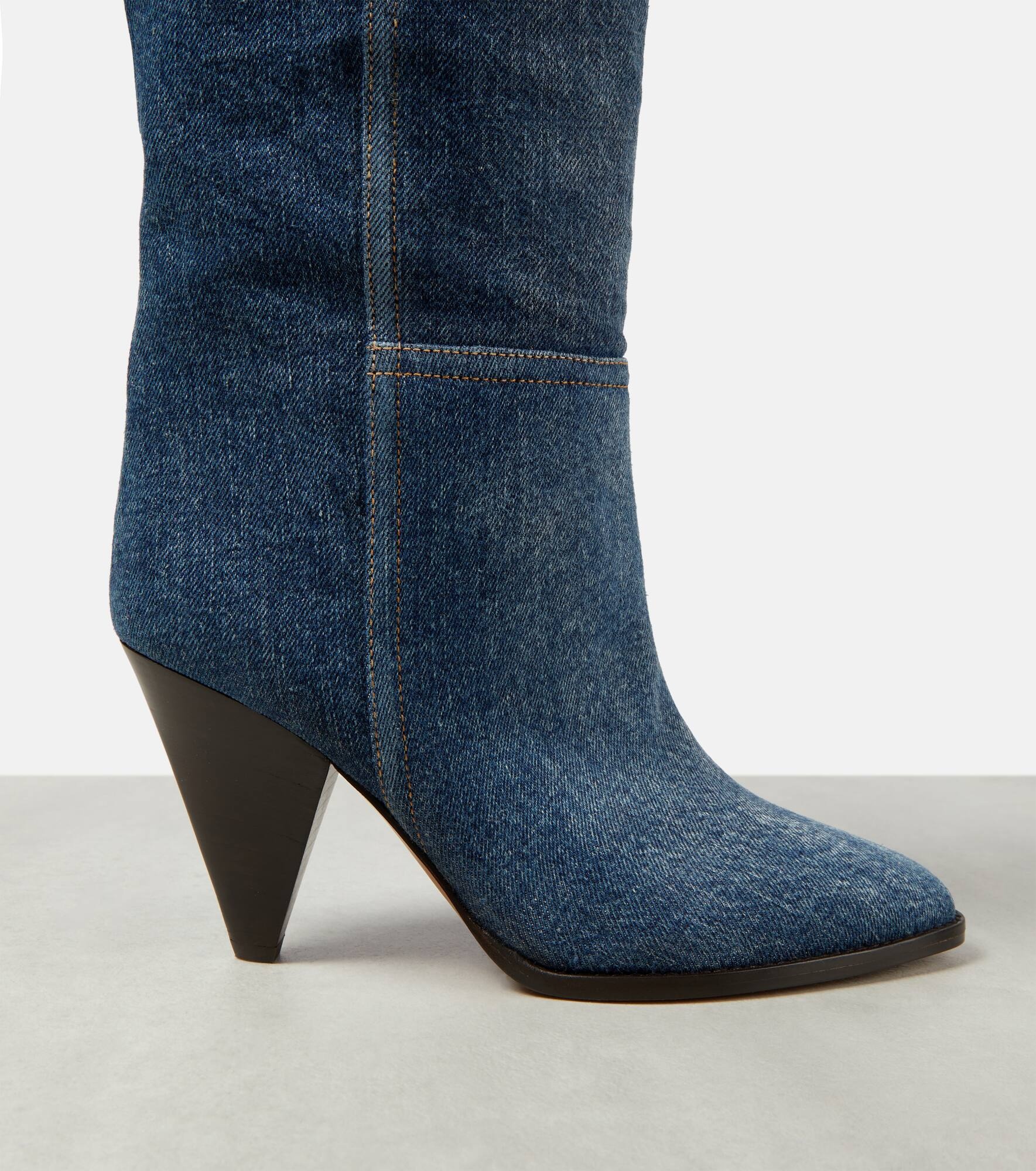 Ririo denim knee-high boots - 6