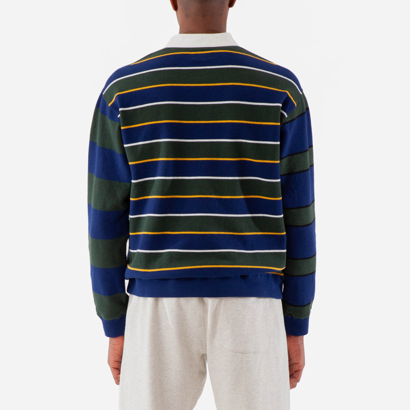 BEAMS PLUS x HIP Striped Band Collar Rugby Shirt outlook