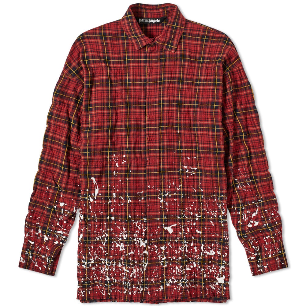 Palm Angels Back Logo Checked Overshirt - 1