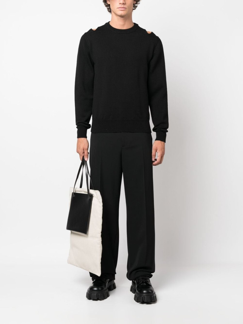 Jil Sander cut-out detail wool jumper outlook