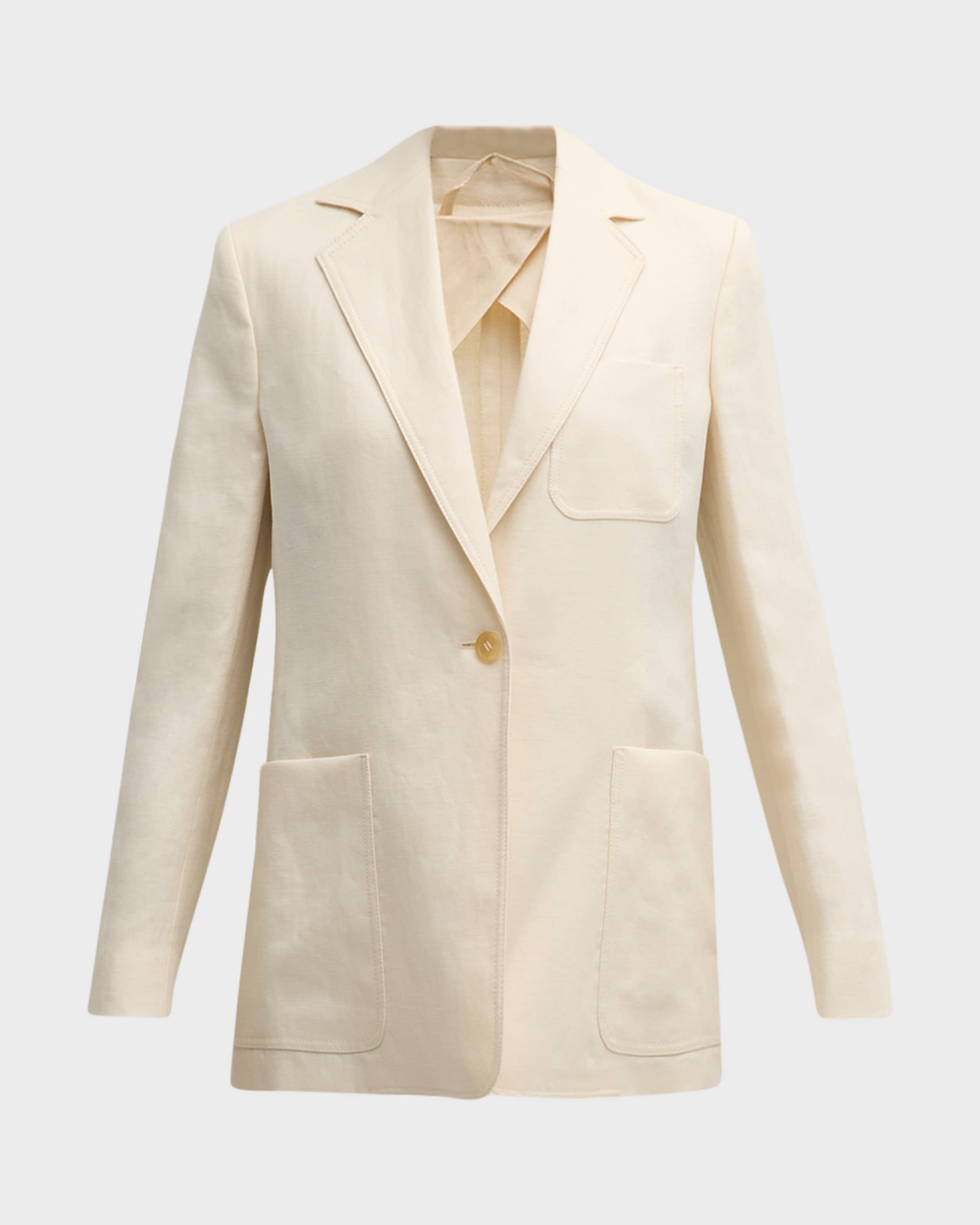 Boemia Cotton-Blend Single-Breasted Blazer Jacket - 1