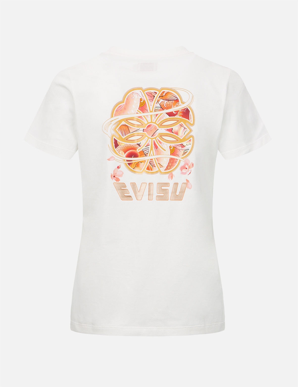 WAVE-PATTERN KAMON PRINT T-SHIRT - 1
