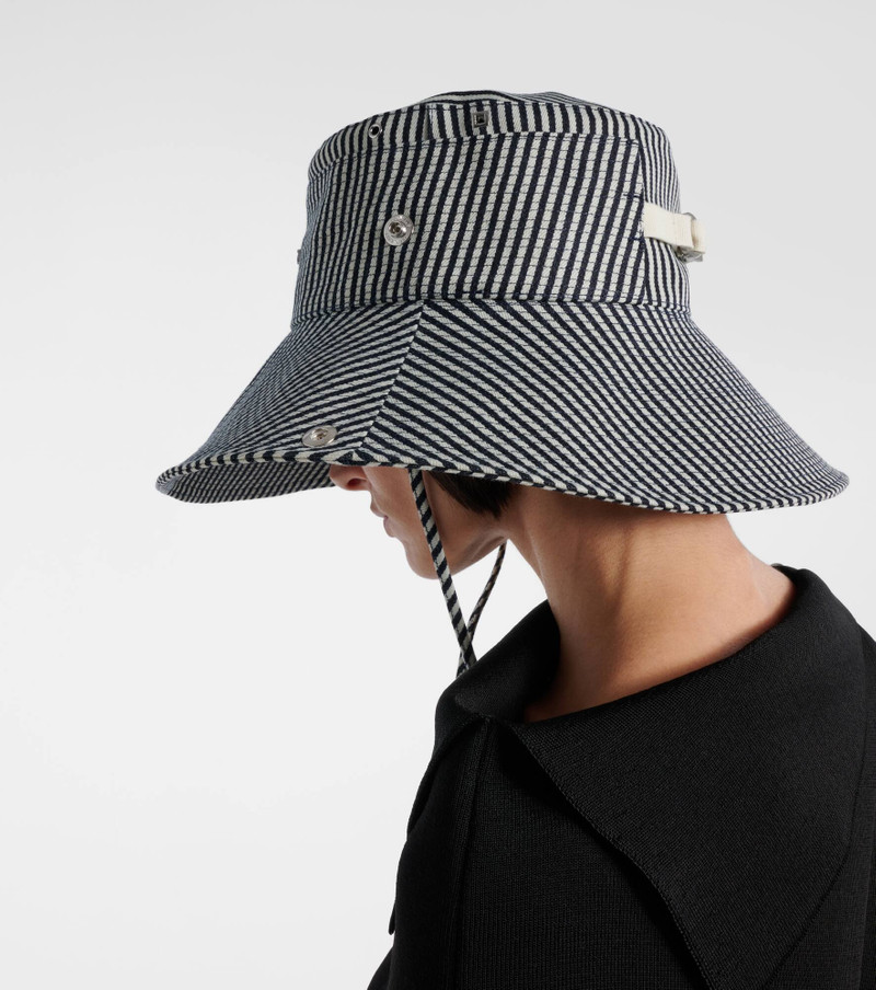 JACQUEMUS De-Nîmes striped denim bucket hat outlook