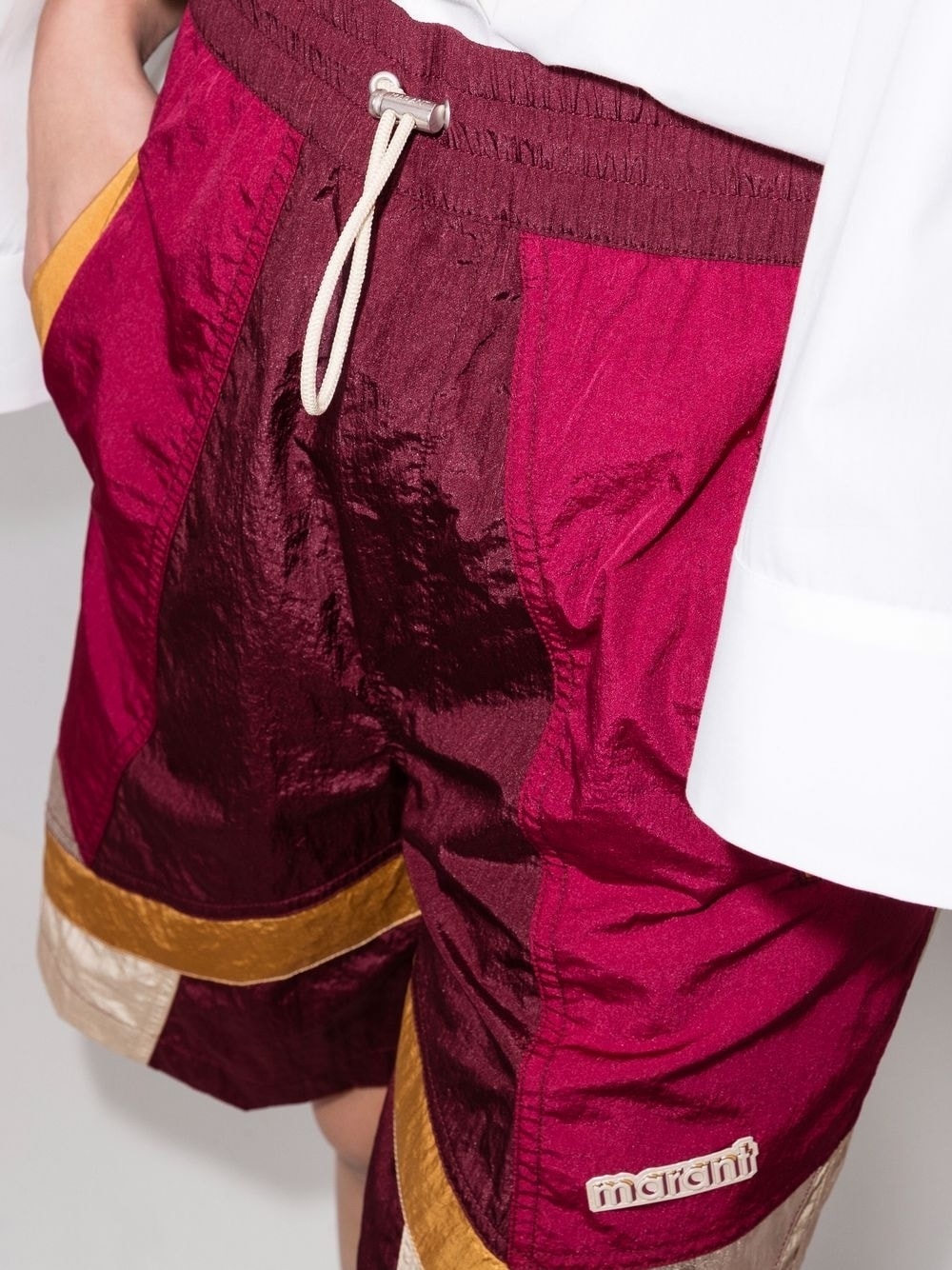 panelled drawstring basketball shorts - 4