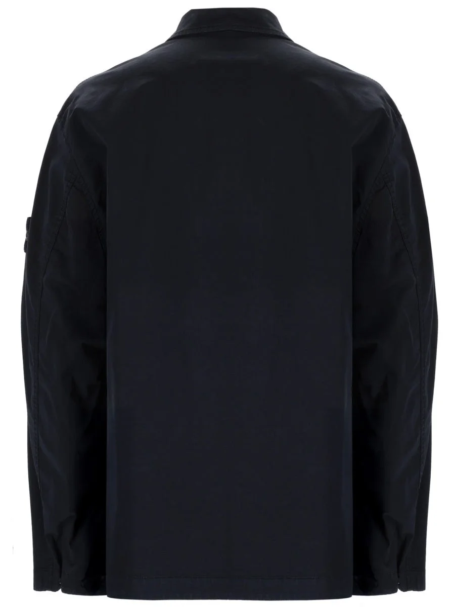 STONE ISLAND Regular-fit Overshirt with Concealed Zip STRETCH ORGANIC COTTON TWILL - 1