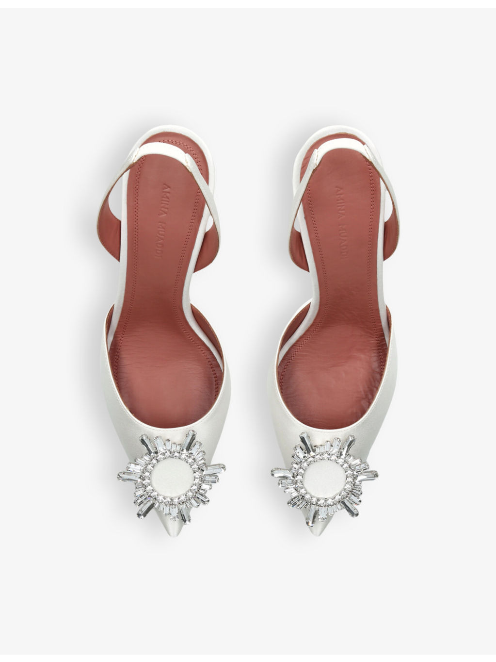Begum 70 crystal-embellished leather slingback courts - 2