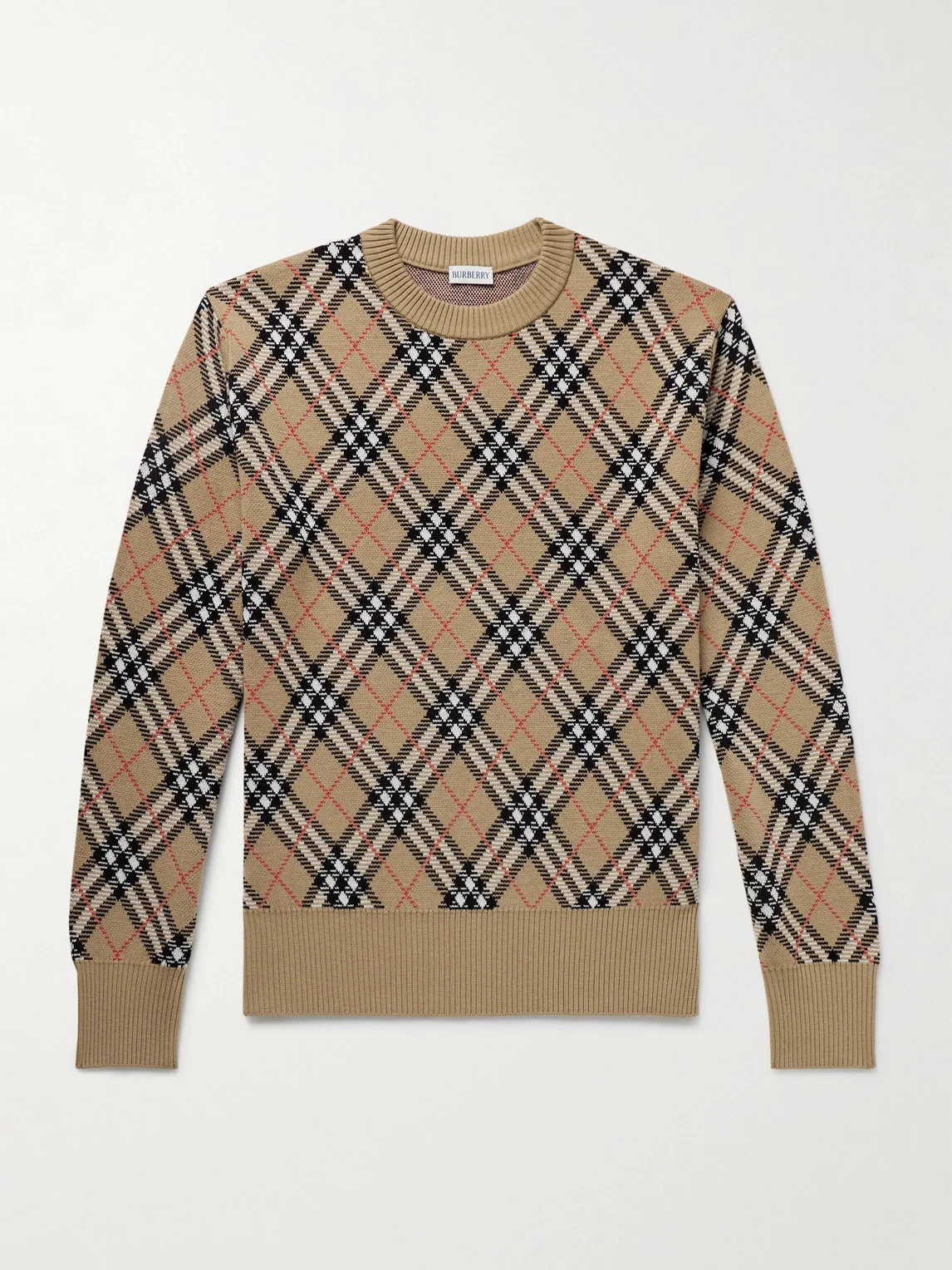 Checked Wool-Blend Jacquard Sweater - 1
