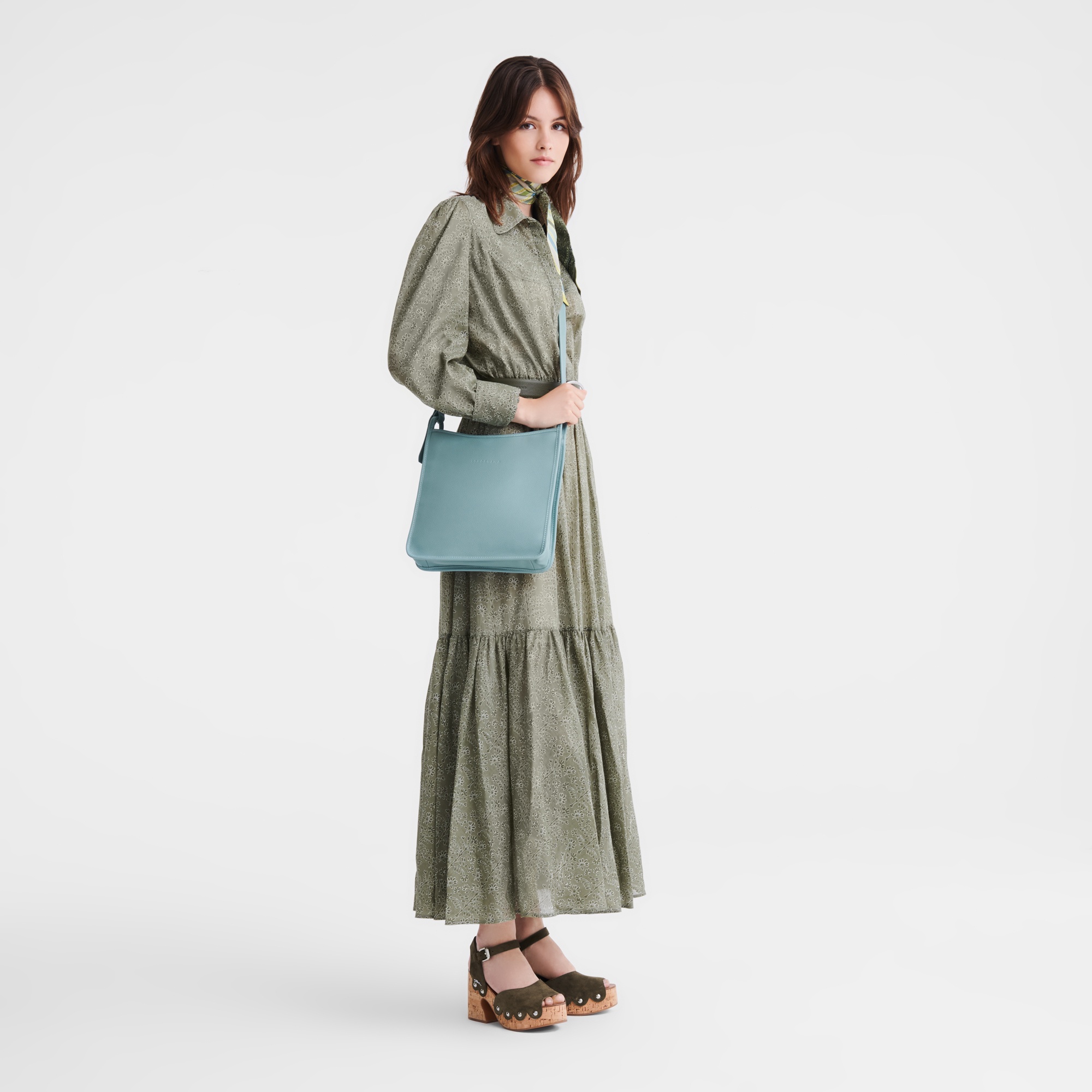 Le Foulonné M Crossbody bag Eucalyptus - Leather - 2