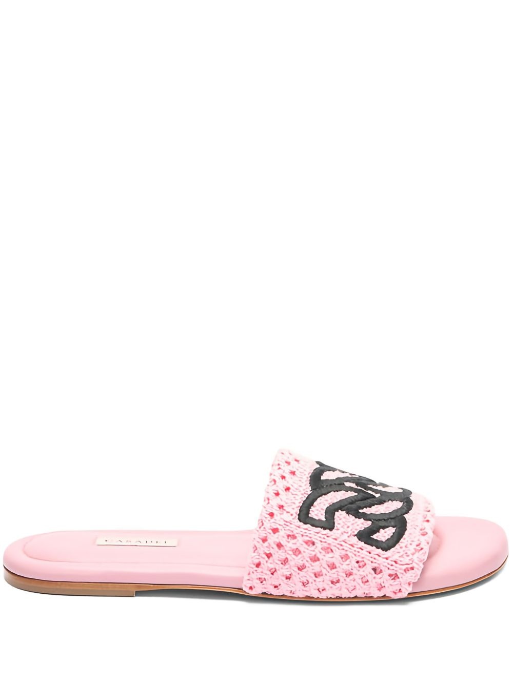 crochet-embroidered flat sandals - 1