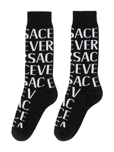 VERSACE Black Logo Socks outlook