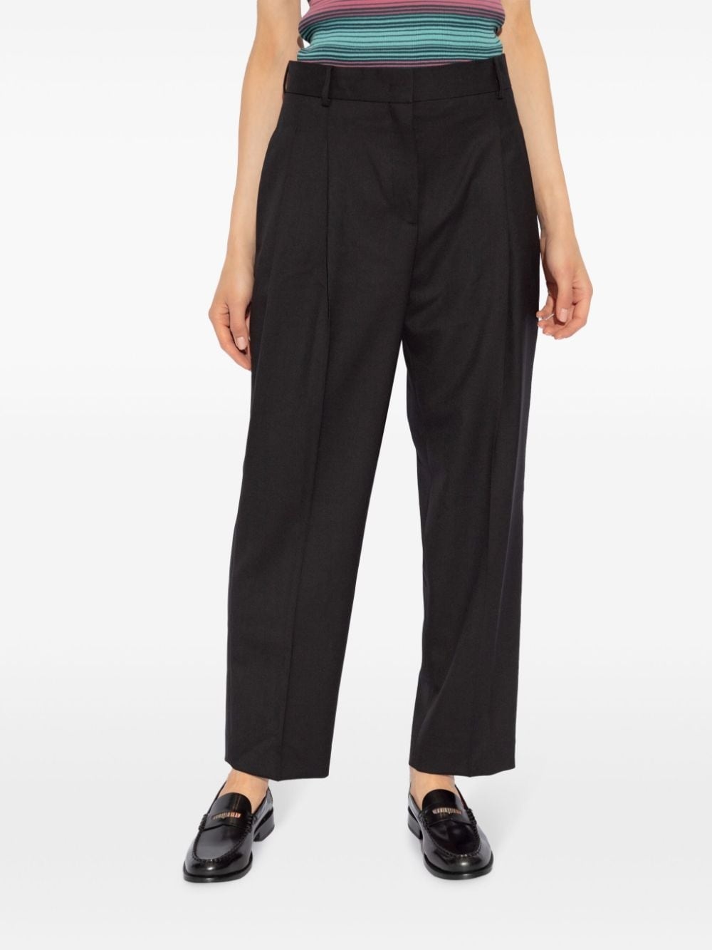 tapered-leg wool trousers - 3