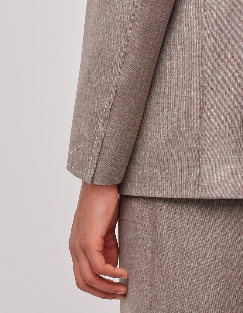 WALNUT 150'S WOOL GRISAILLE REGULAR-FIT SUIT 5