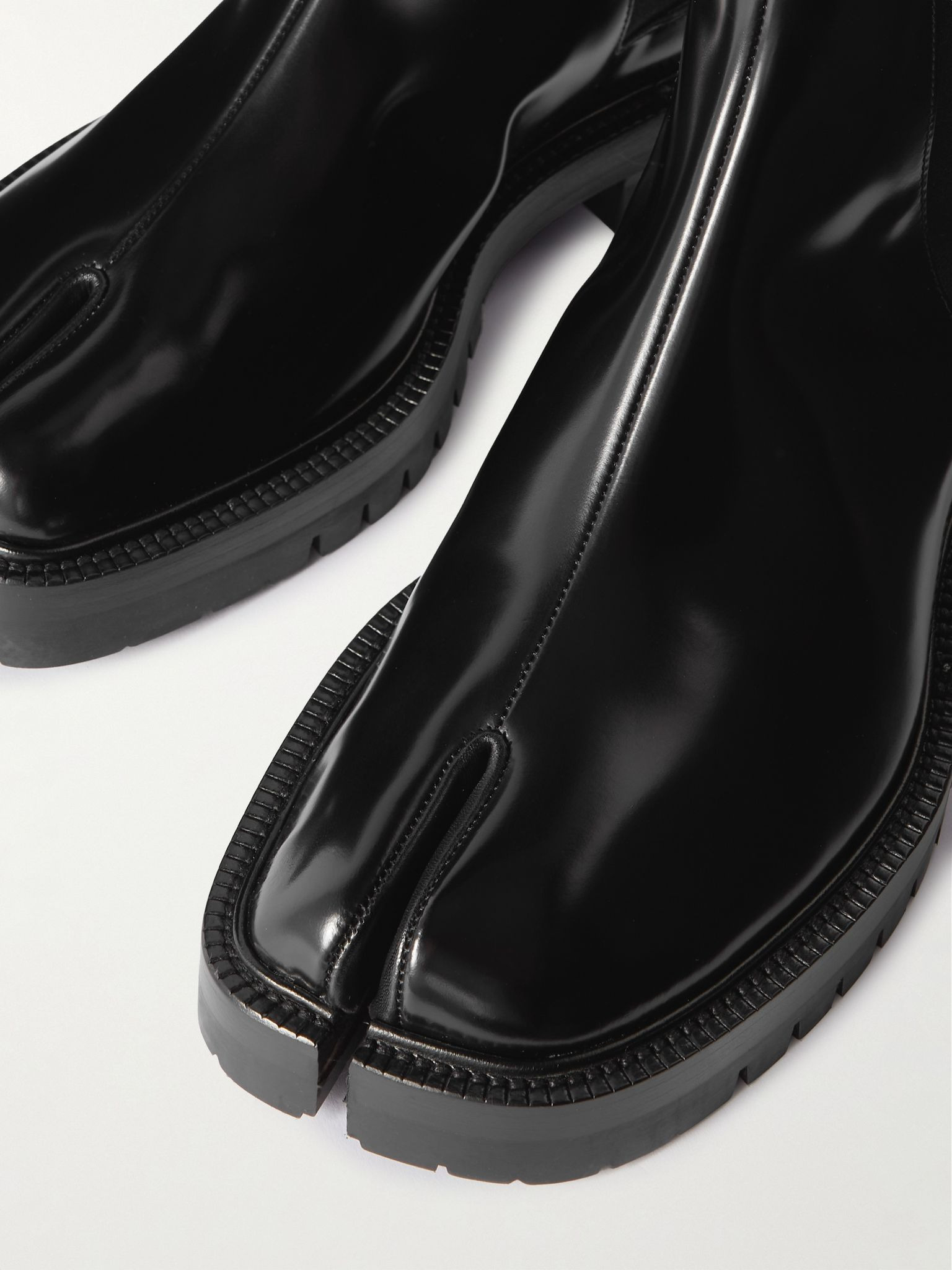 Tabi Patent-Leather Chelsea Boots Black - 6