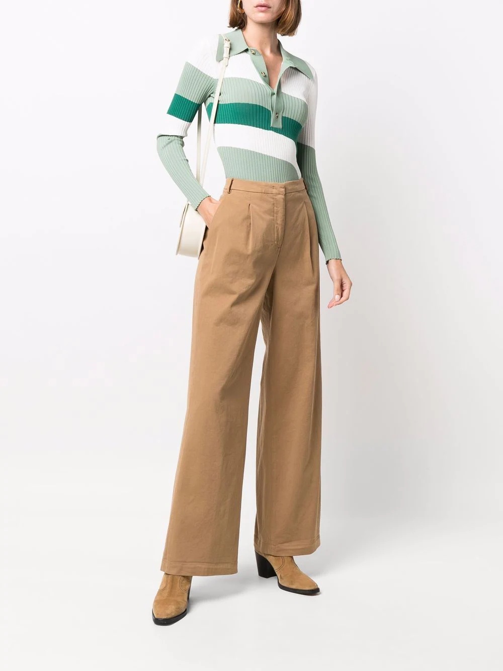 high-waisted wide-leg trousers - 2