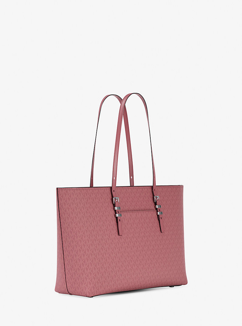 Quinn Large Signature Logo and Leather Tote Bag 5