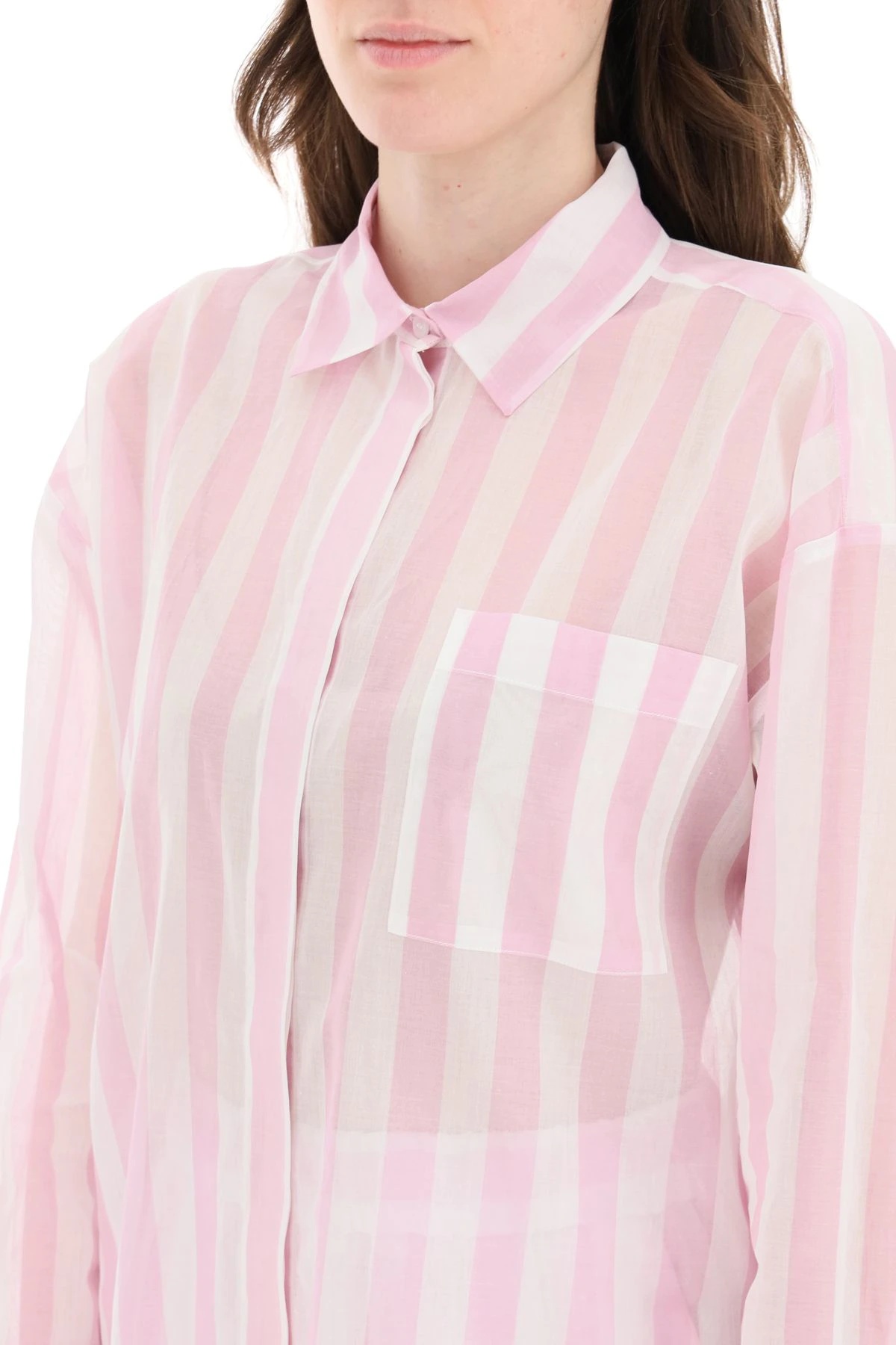 STRIPED ORGANZA SHIRT - 5