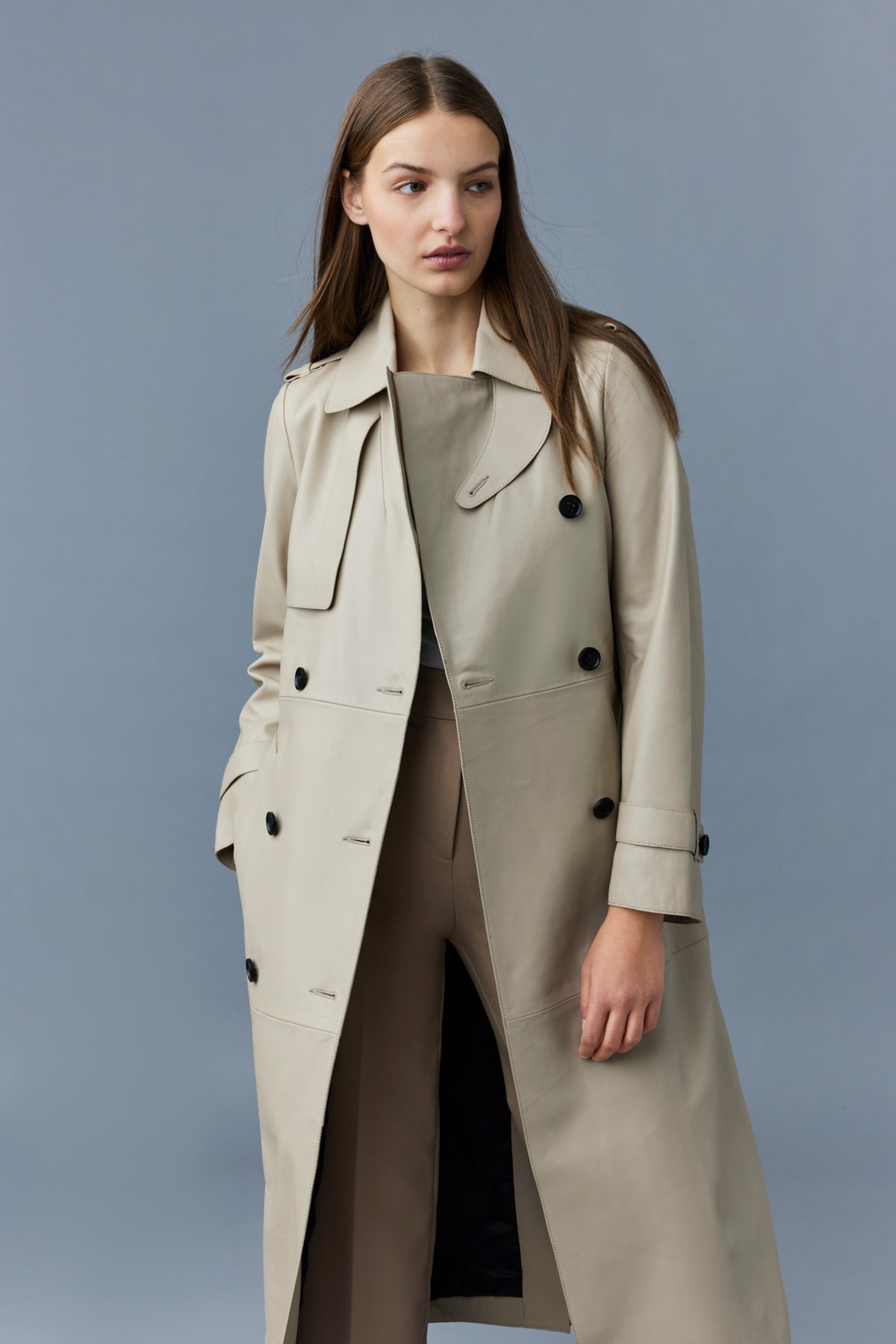 GAEL-V Maxi Leather Trench Coat - 5