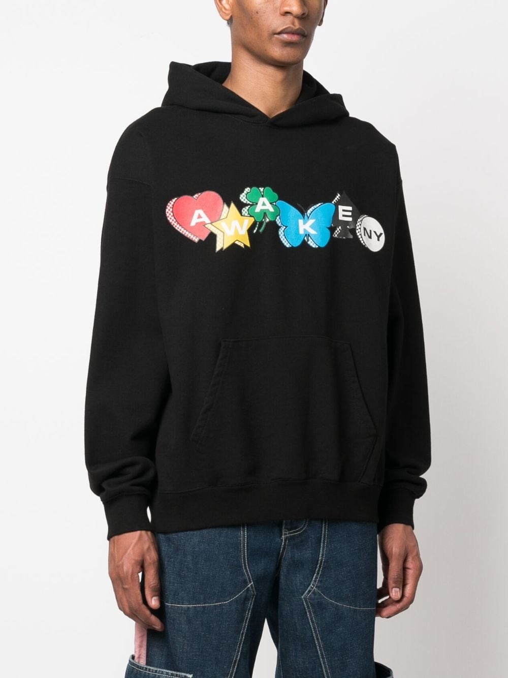 graphic logo-print hoodie - 3