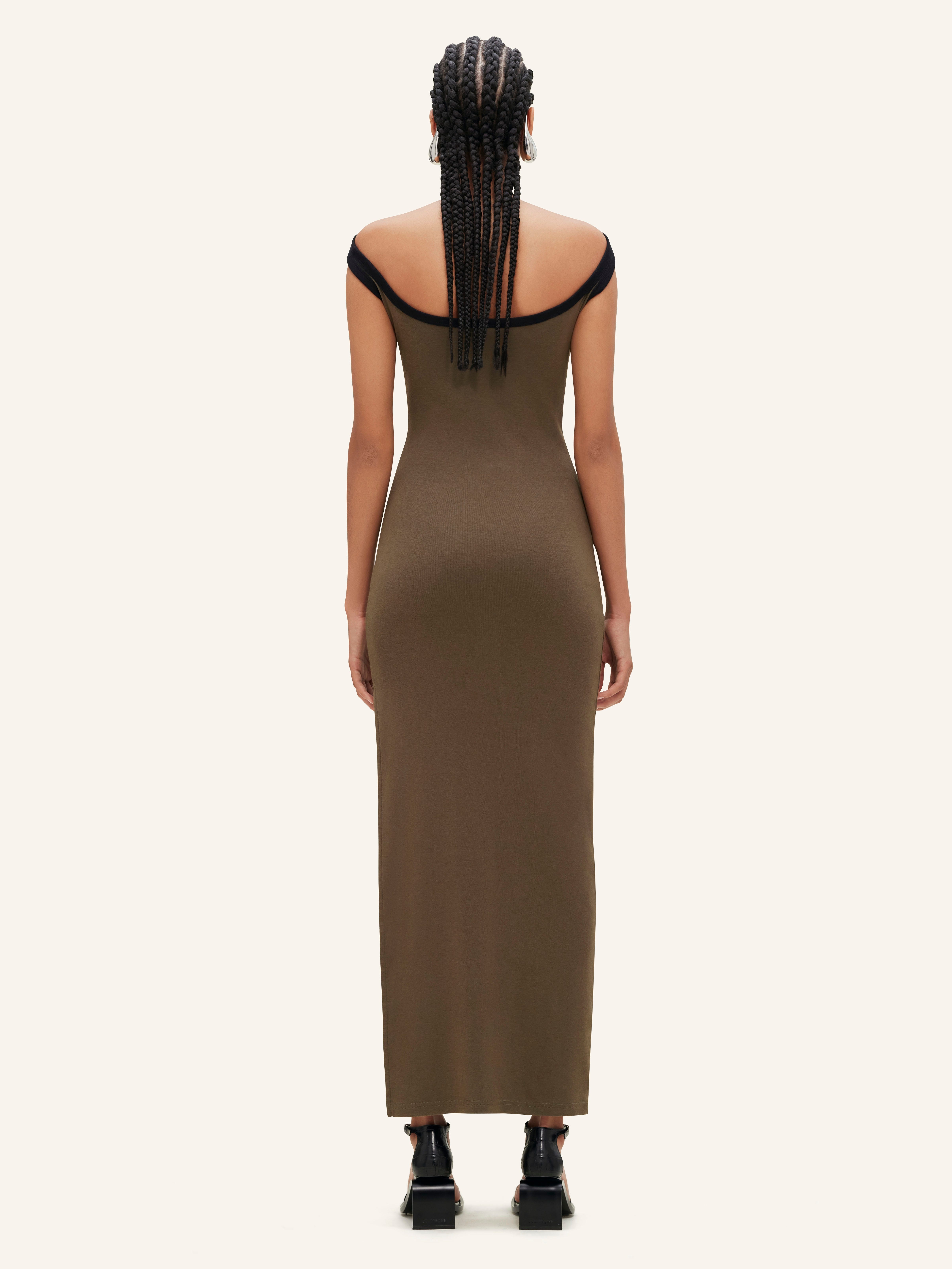 CONTRAST HYPERBOLE LONG DRESS - 4