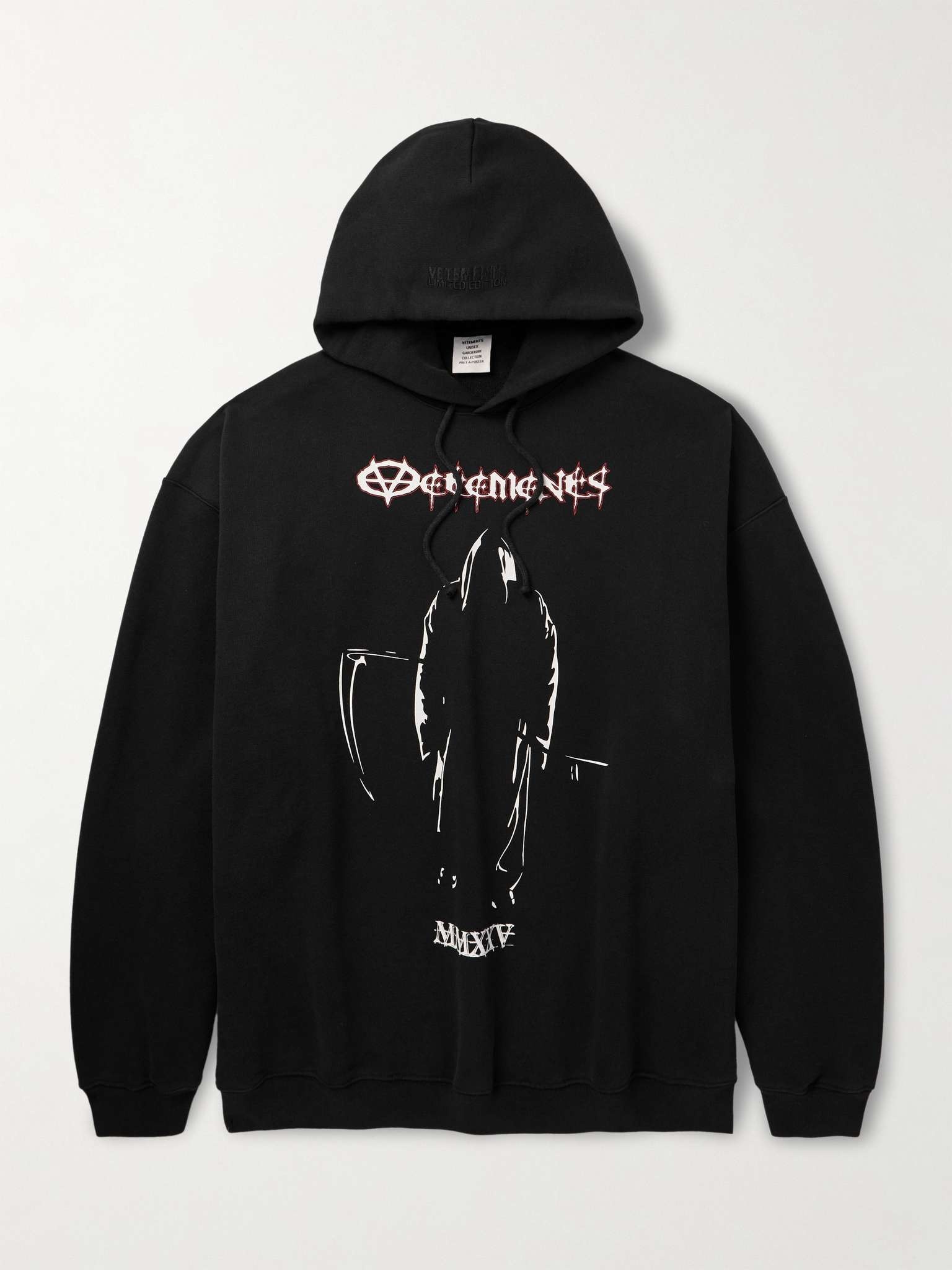Oversized Printed Cotton-Blend Jersey Hoodie - 1