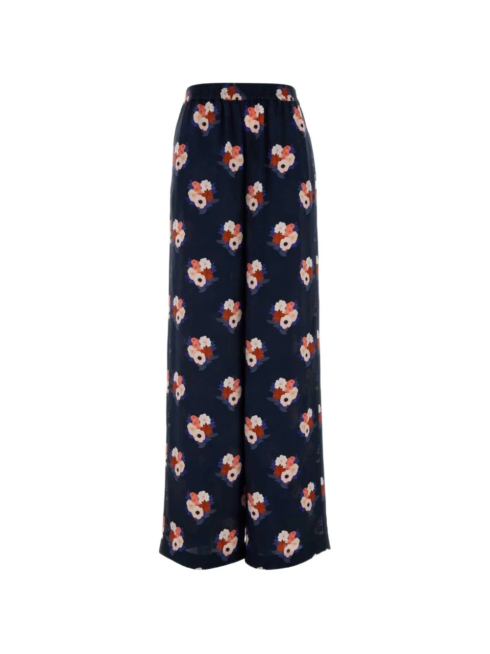 floral-print silk palazzo pants - 1