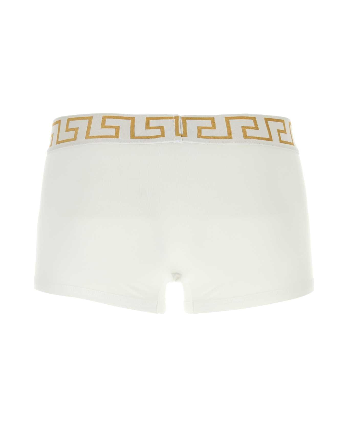White Stretch Cotton Boxer - 2