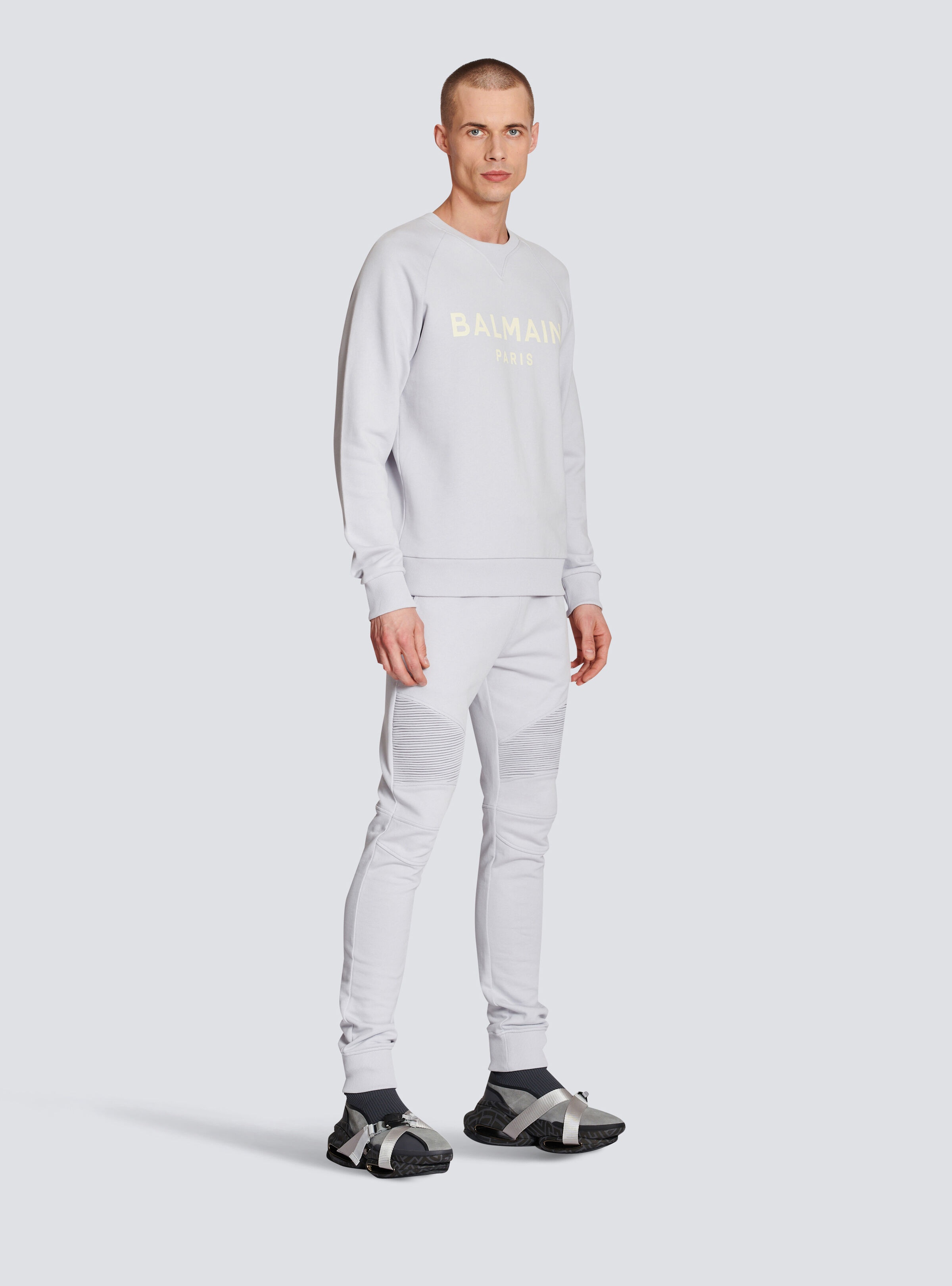 Cotton printed Balmain logo sweatshirt - 3