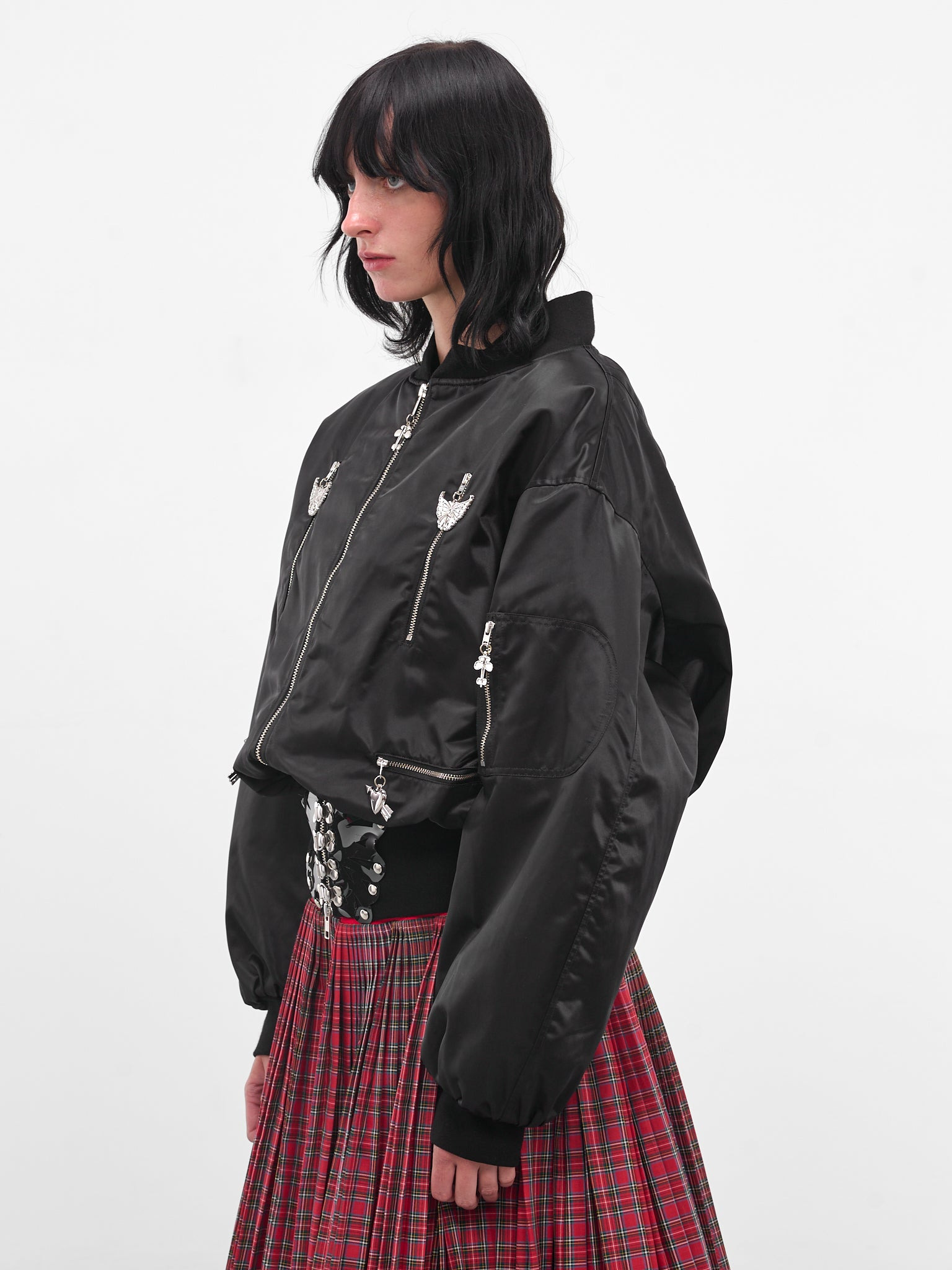 Black Glide Zip Bomber Jacket - 2